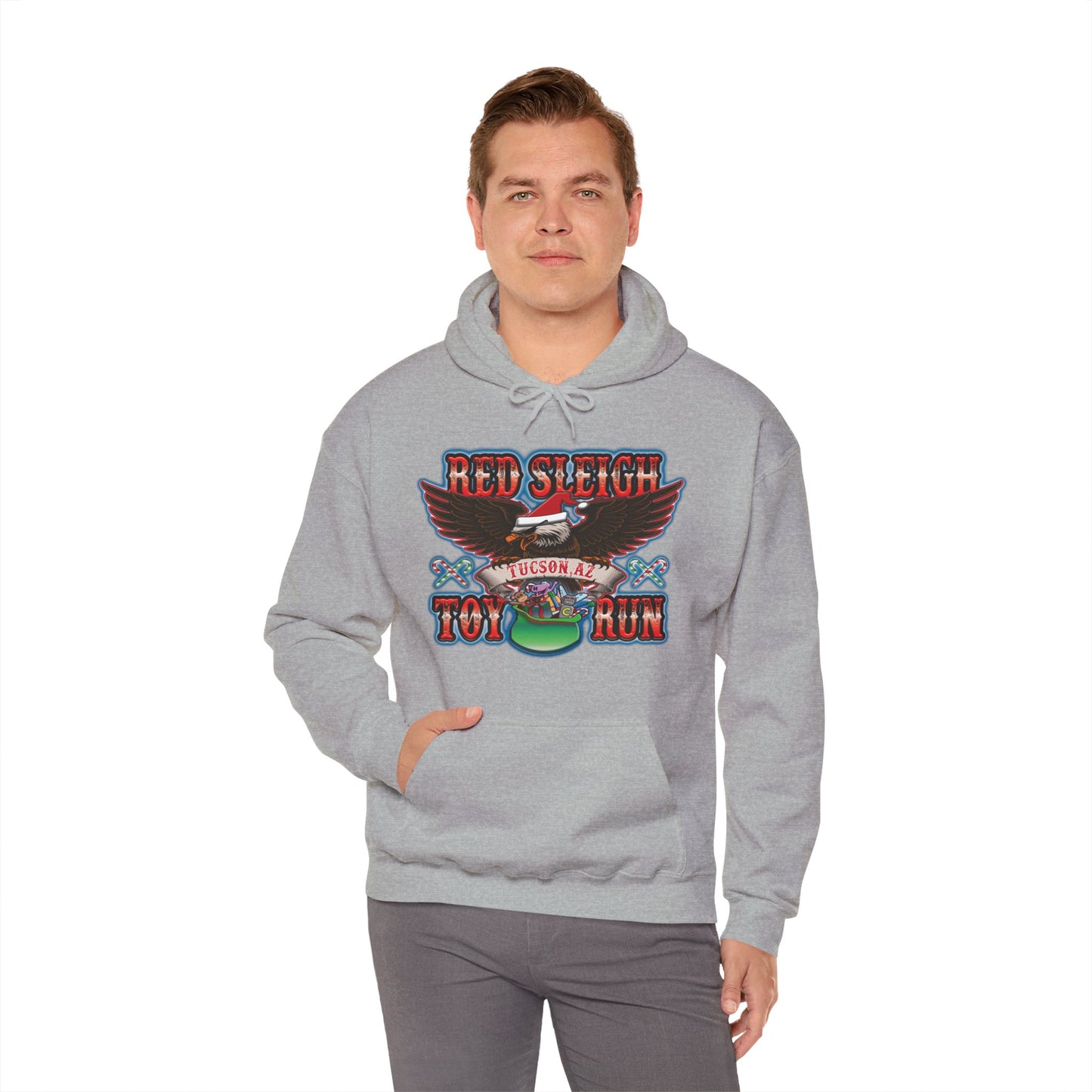 Red Sleigh Toy Run-Unisex Heavy Blend™ Hooded Sweatshirt