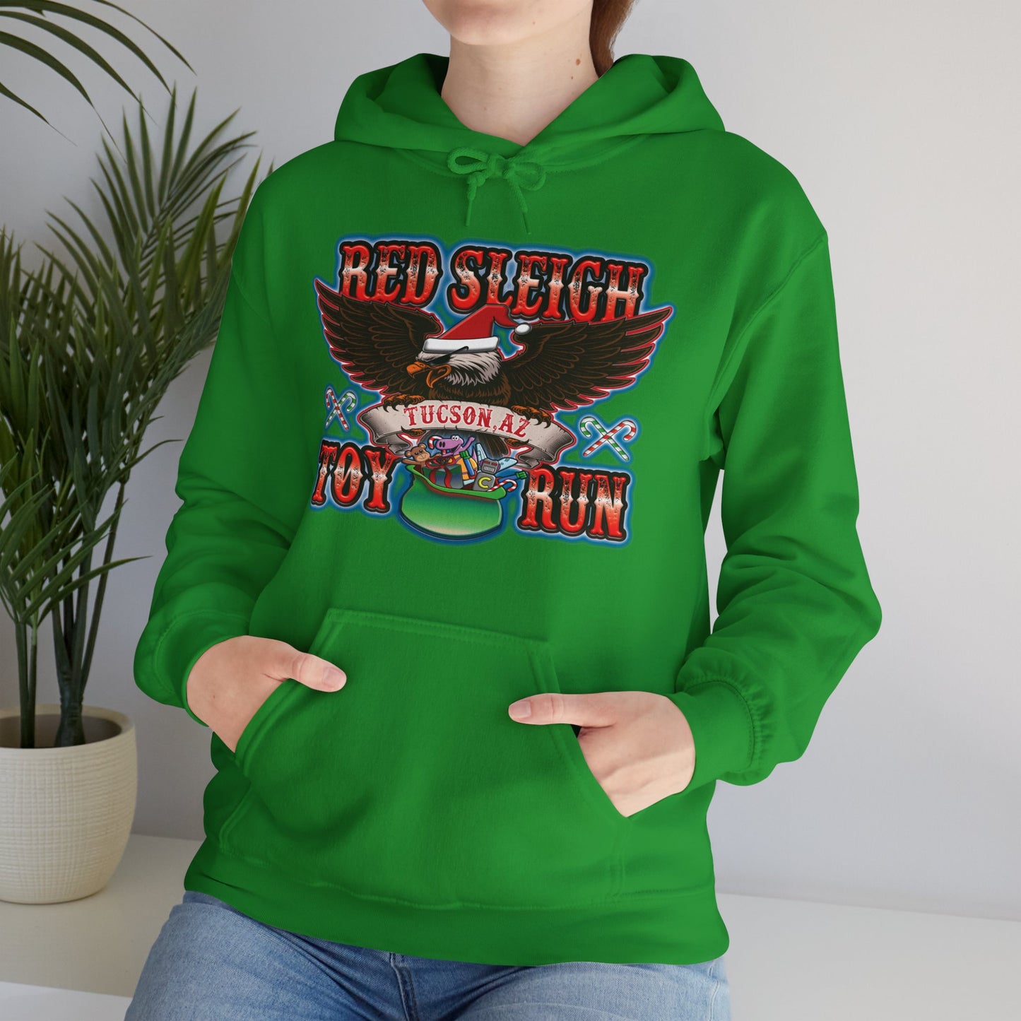 Red Sleigh Toy Run-Unisex Heavy Blend™ Hooded Sweatshirt