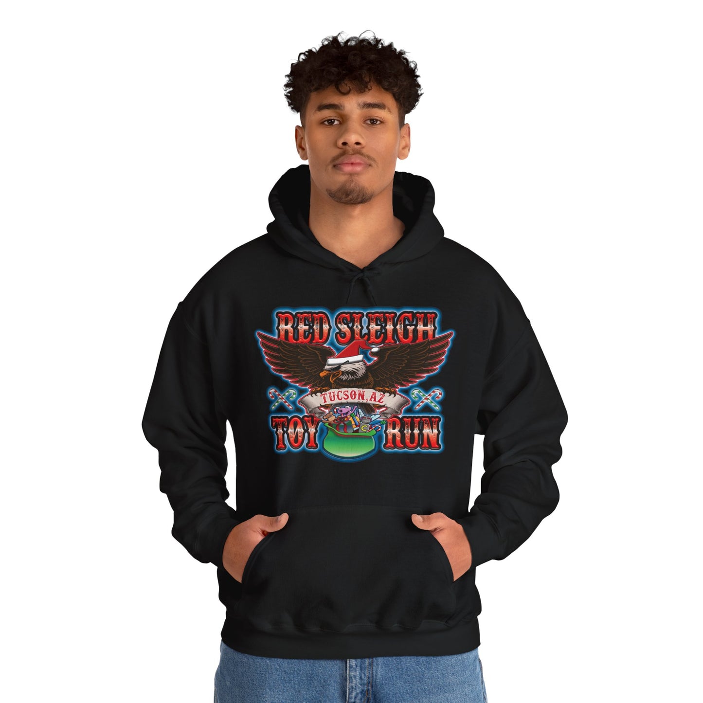 Red Sleigh Toy Run-Unisex Heavy Blend™ Hooded Sweatshirt