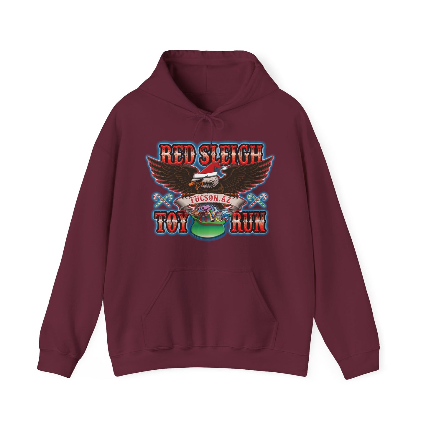 Red Sleigh Toy Run-Unisex Heavy Blend™ Hooded Sweatshirt