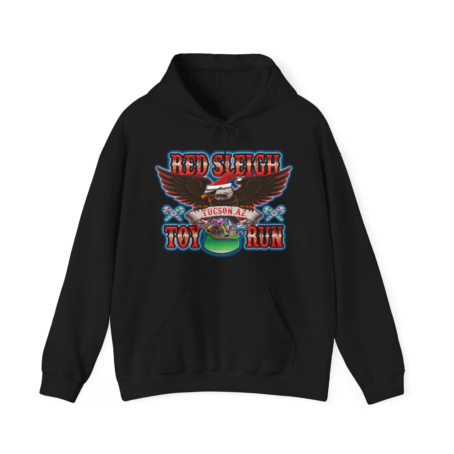 Red Sleigh Toy Run-Unisex Heavy Blend™ Hooded Sweatshirt