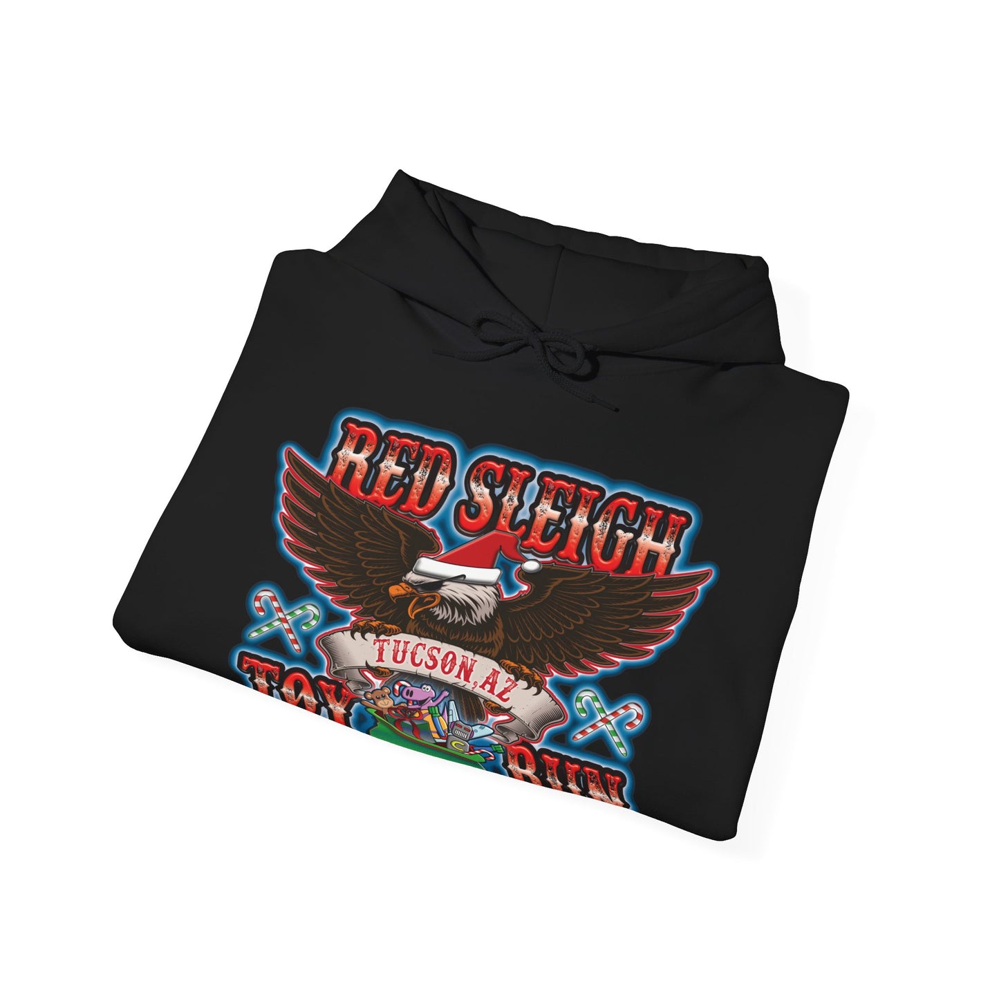 Red Sleigh Toy Run-Unisex Heavy Blend™ Hooded Sweatshirt