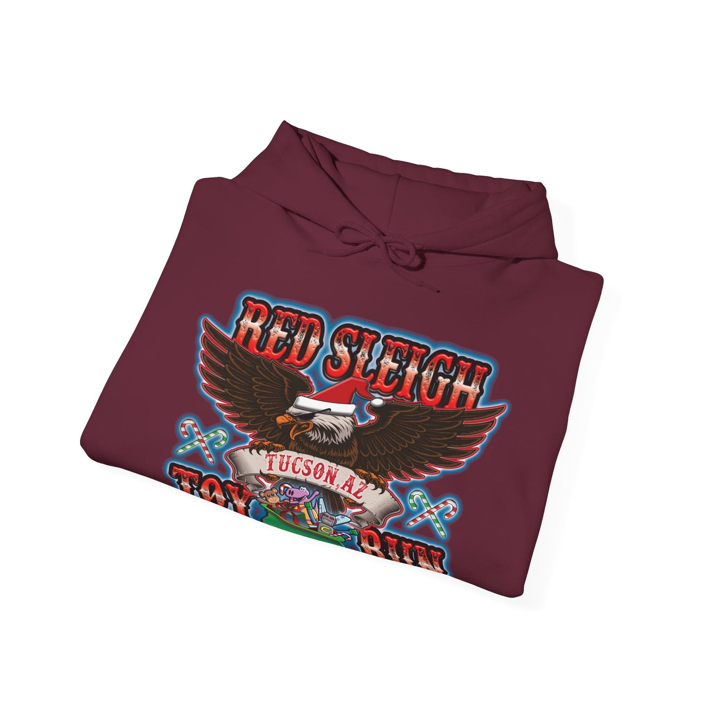 Red Sleigh Toy Run-Unisex Heavy Blend™ Hooded Sweatshirt