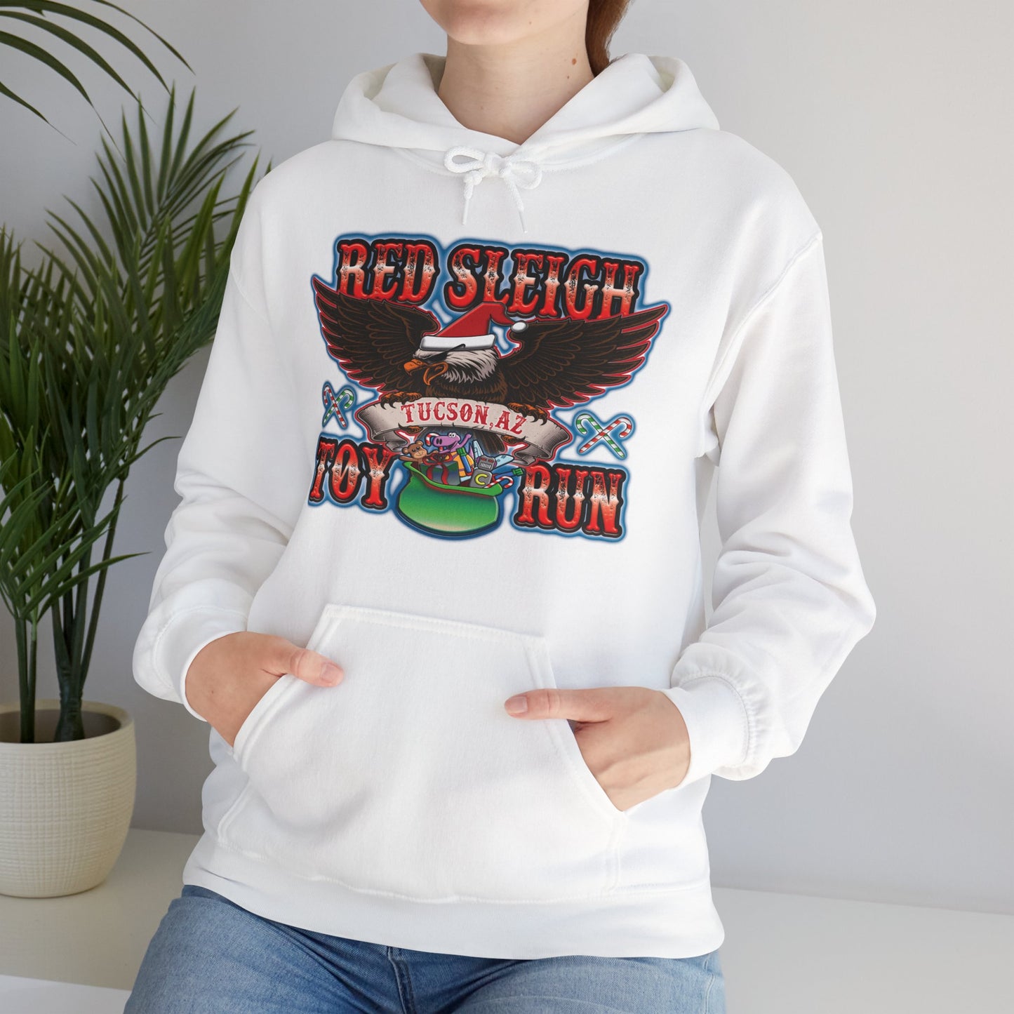 Red Sleigh Toy Run-Unisex Heavy Blend™ Hooded Sweatshirt
