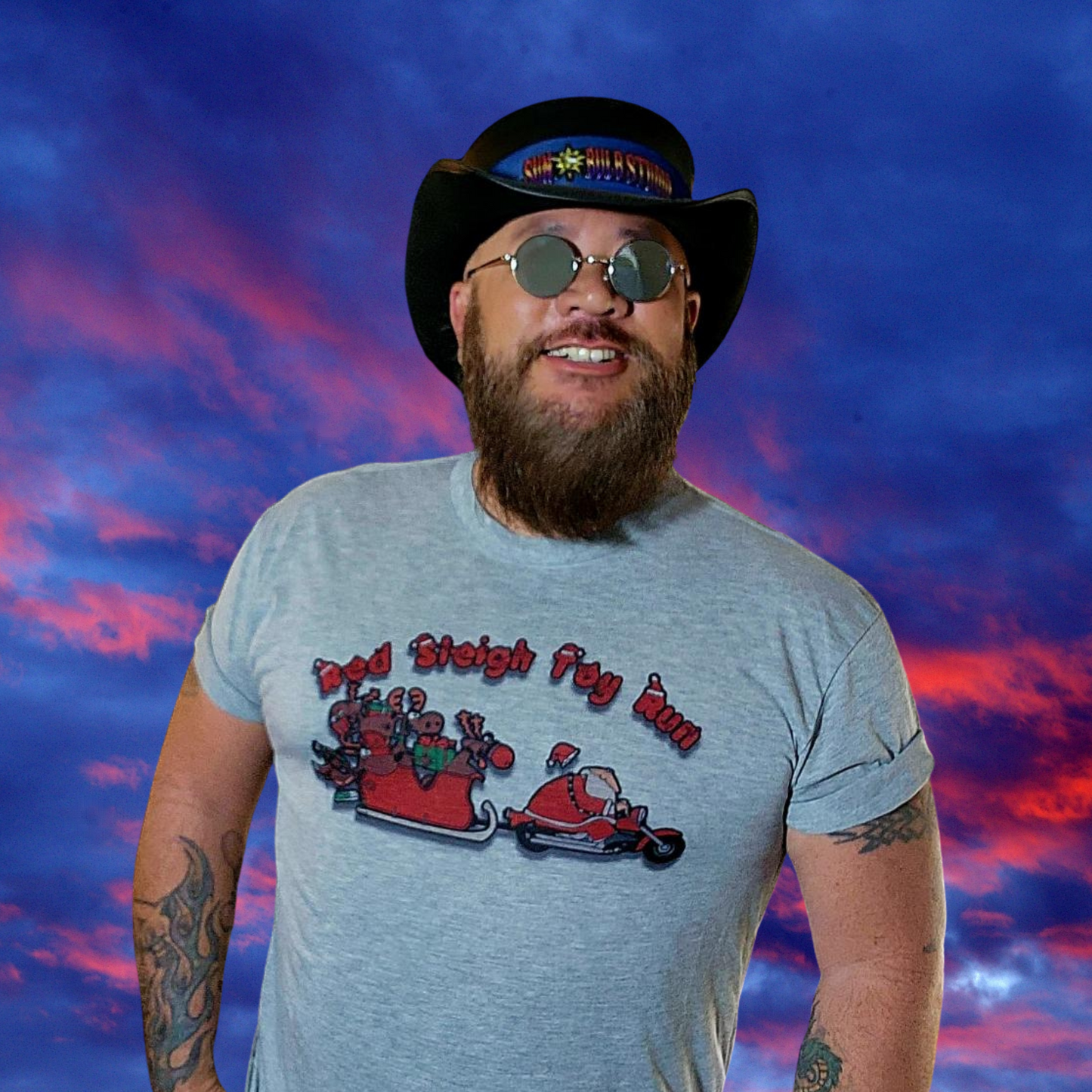 Red Sleigh Toy Run-short sleeve T shirt