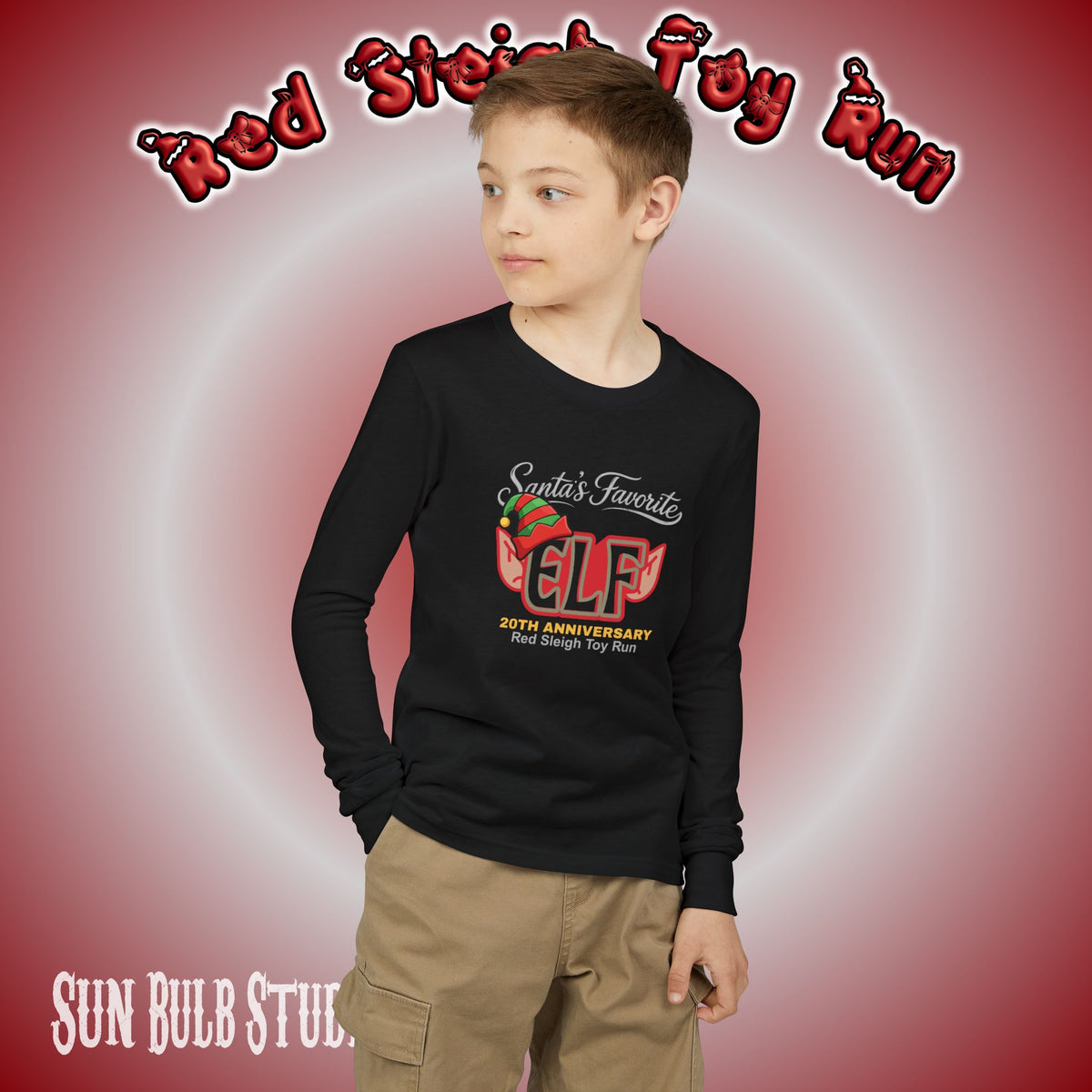 Santa’s Favorite ELF – Red (YOUTH Long Sleeve)