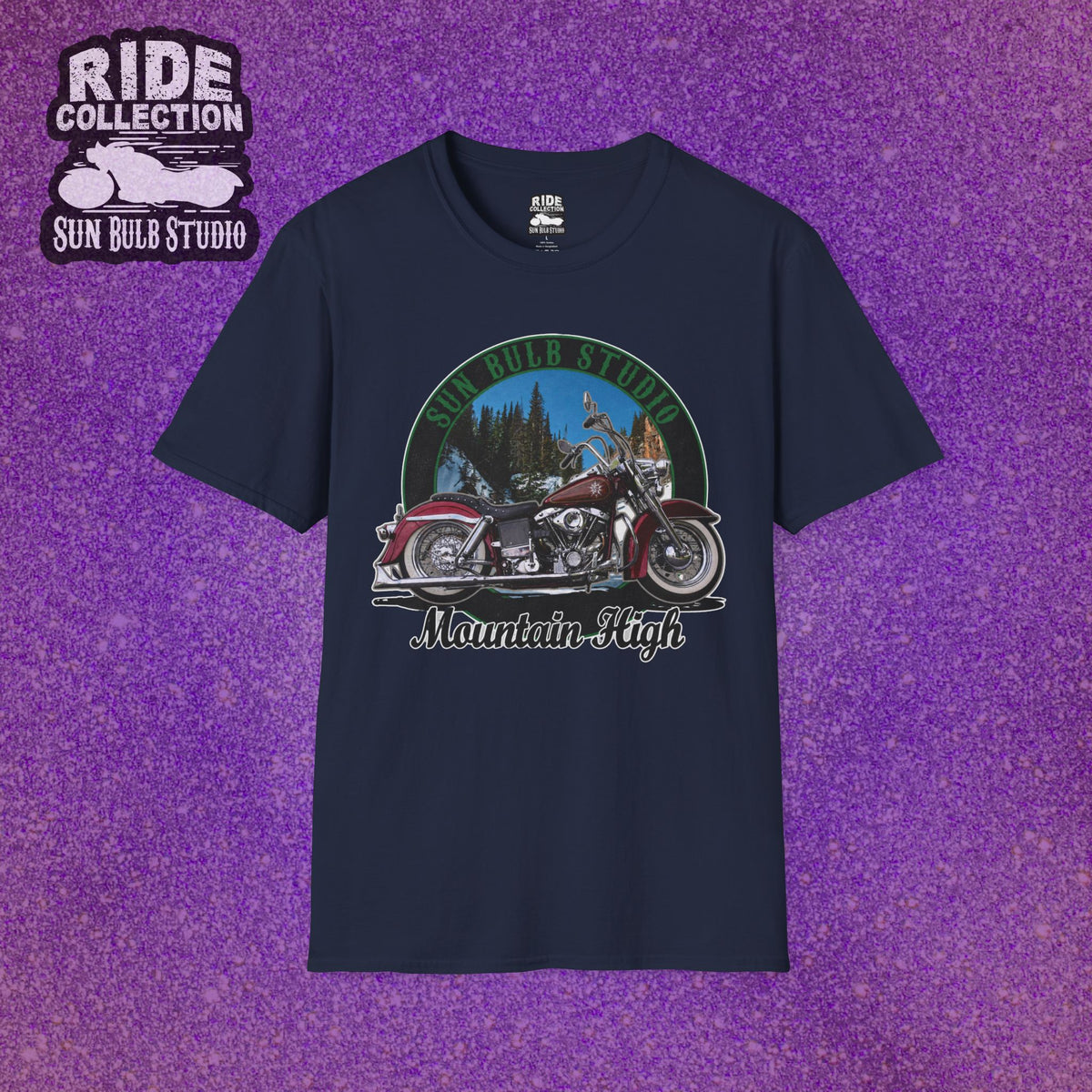 Mountain High Vintage Motorcycle T-Shirt | Mountain Ride Graphic Tee