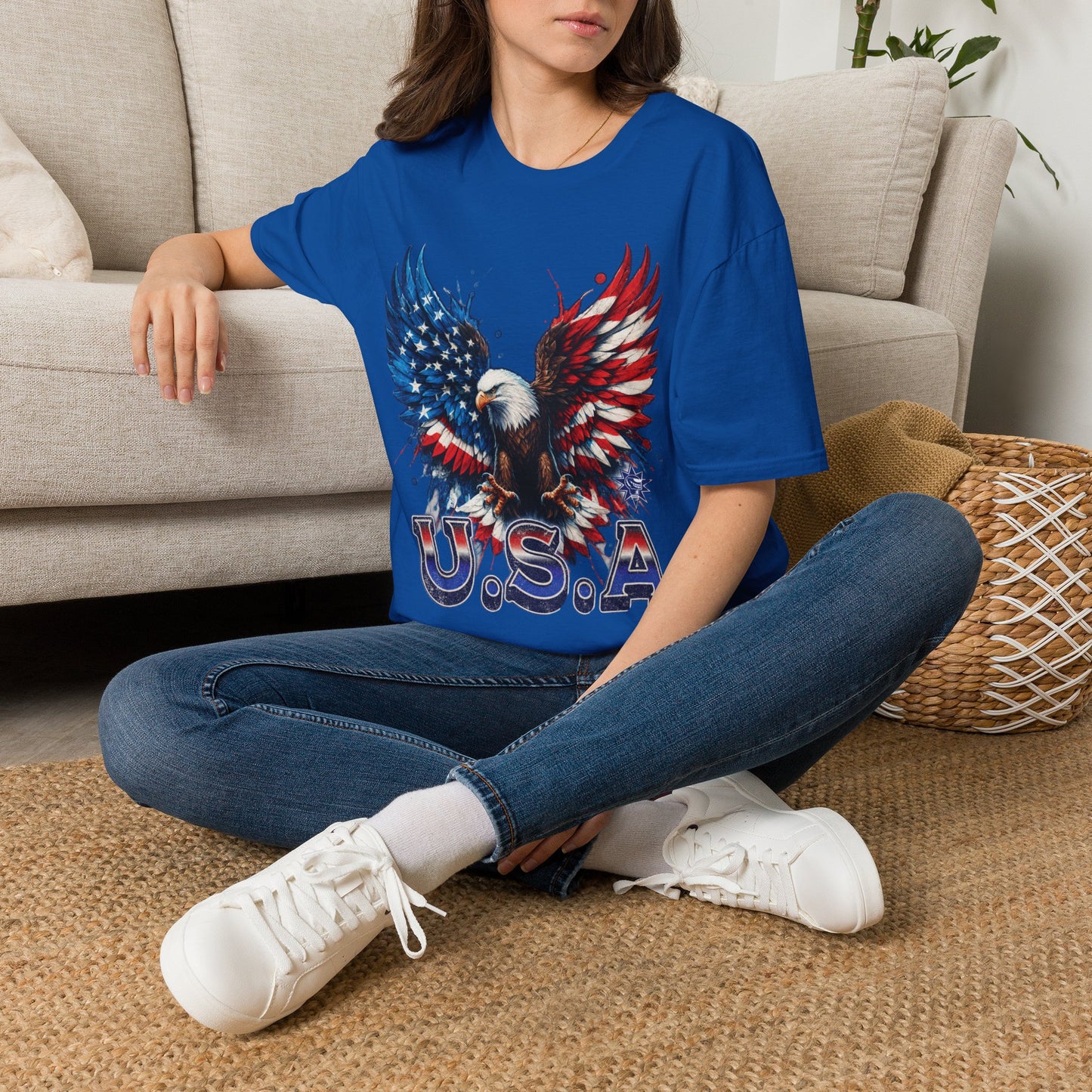 USA Eagle Wings Patriotic T-Shirt | Vintage Americana Graphic Tee