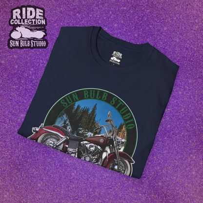 Mountain High Vintage Motorcycle T-Shirt | Mountain Ride Graphic Tee