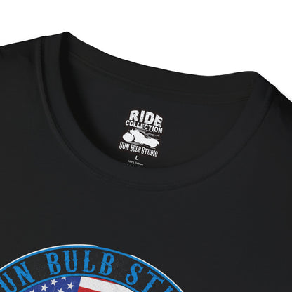 Let the Good Times Roll Vintage Motorcycle T-Shirt | Patriotic Ride Graphic Tee