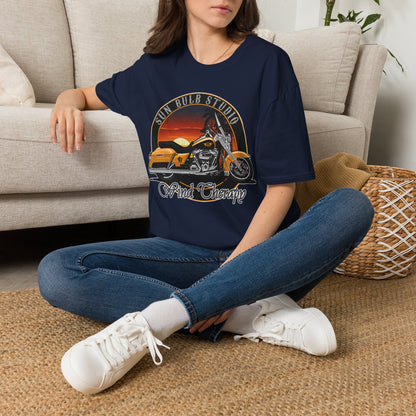 Wind Therapy Vintage Motorcycle T-Shirt | Sunset Ride Graphic Tee
