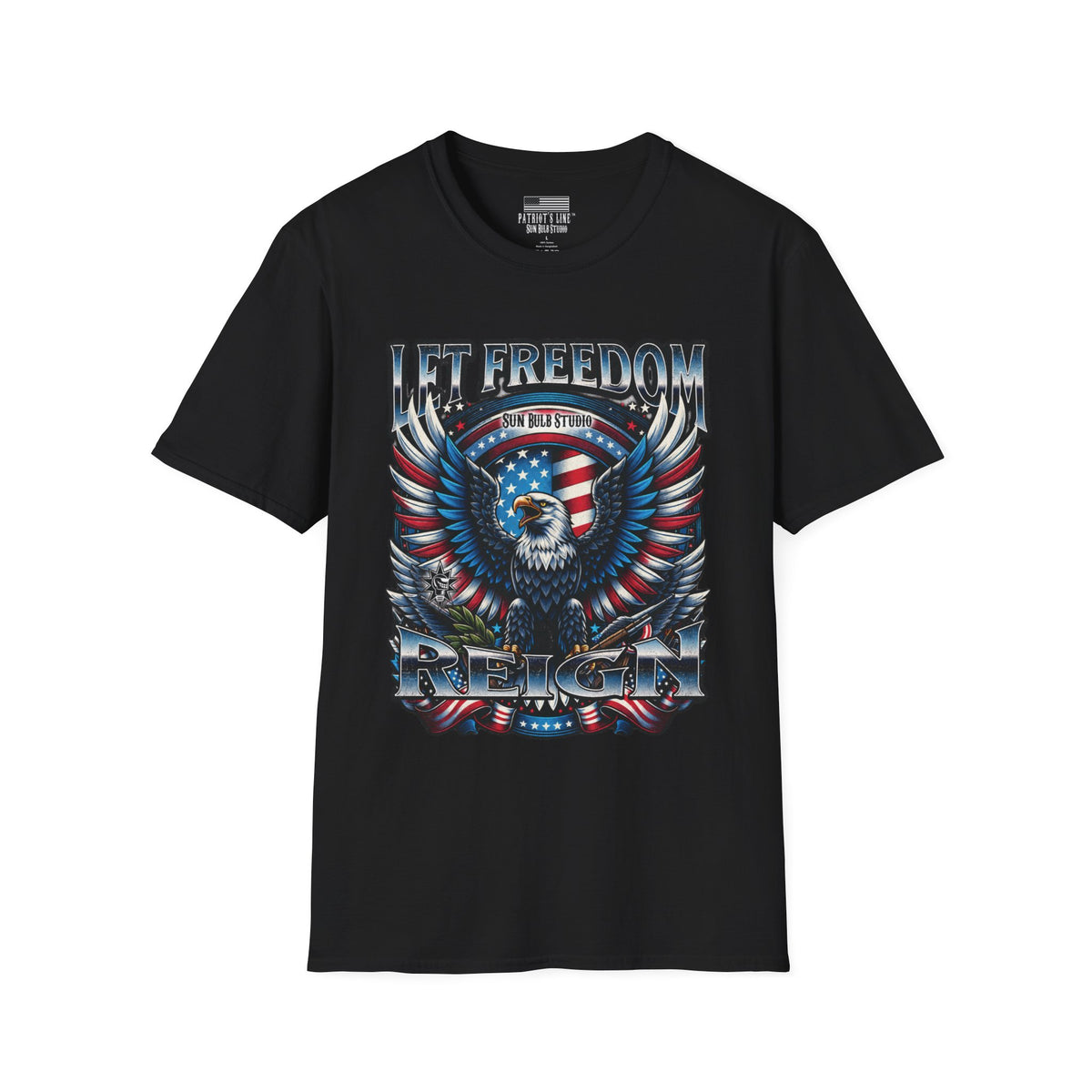 Let Freedom Reign Patriotic T-Shirt | Vintage Americana Eagle Tee