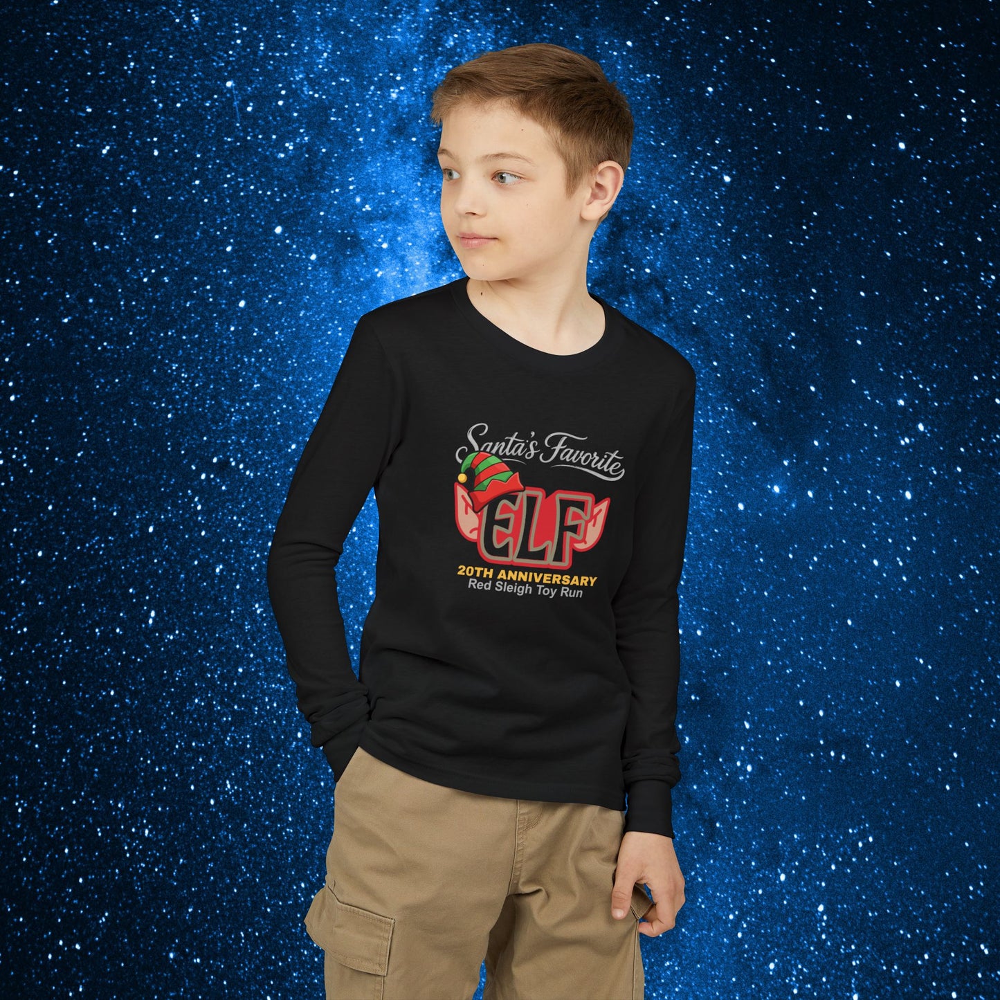 Santa’s Favorite ELF – Red (YOUTH Long Sleeve)