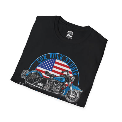 Let the Good Times Roll Vintage Motorcycle T-Shirt | Patriotic Ride Graphic Tee