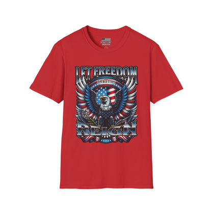 Let Freedom Reign Patriotic T-Shirt | Vintage Americana Eagle Tee