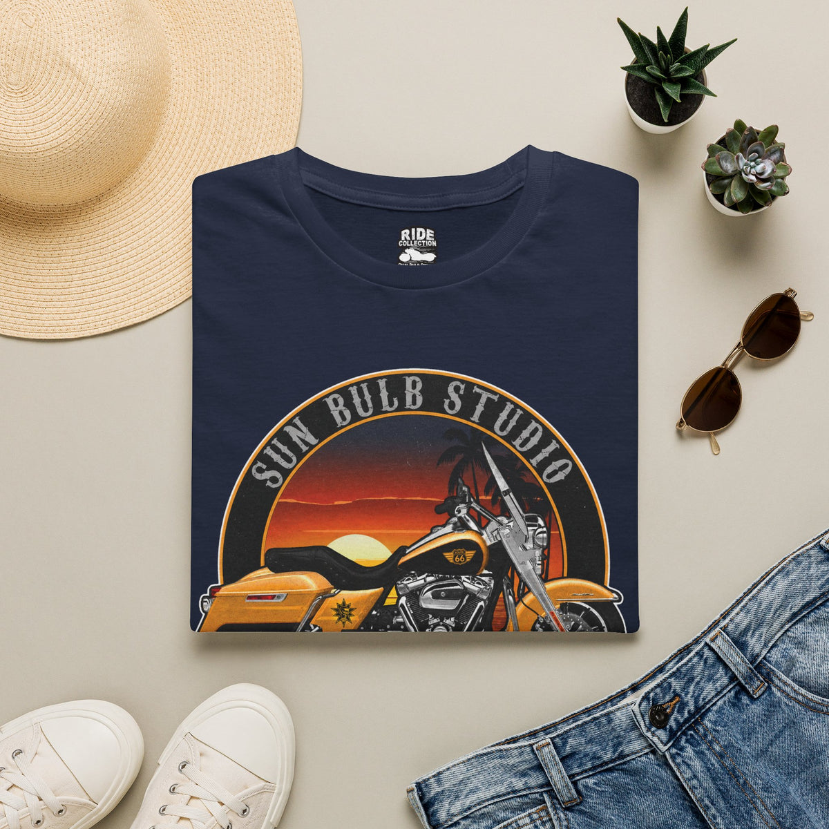 Wind Therapy Vintage Motorcycle T-Shirt | Sunset Ride Graphic Tee