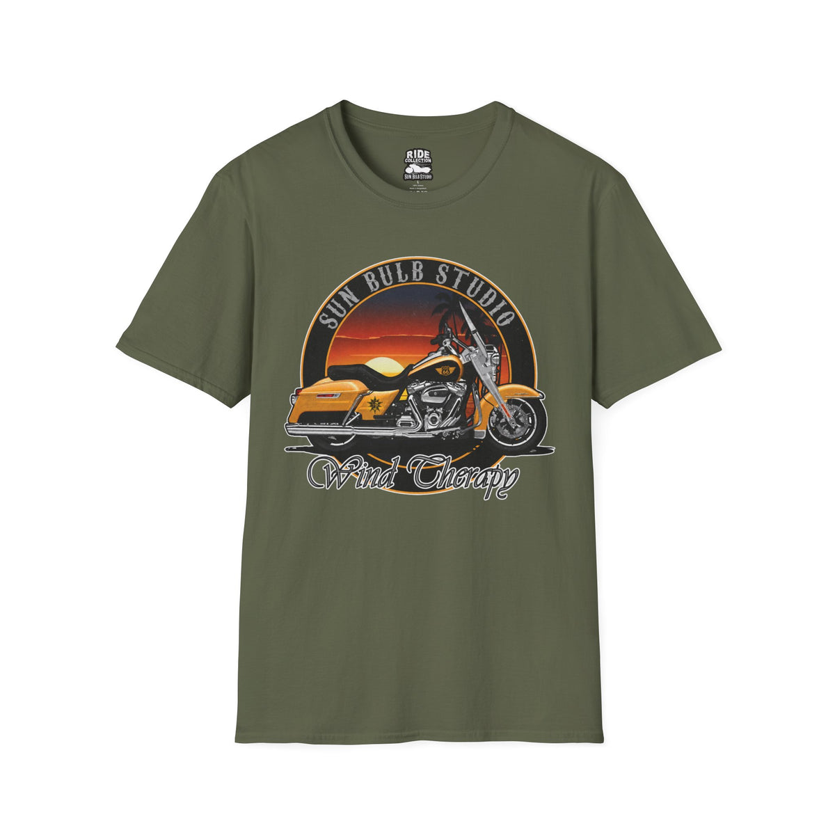 Wind Therapy Vintage Motorcycle T-Shirt | Sunset Ride Graphic Tee