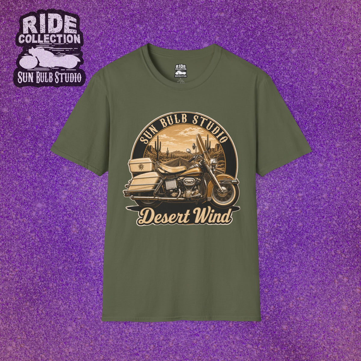Desert Wind Vintage Motorcycle T-Shirt | Desert Ride Graphic Tee