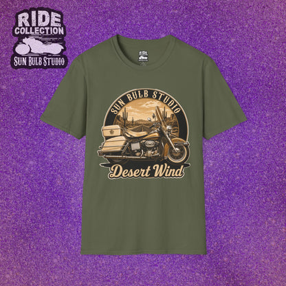 Desert Wind Vintage Motorcycle T-Shirt | Desert Ride Graphic Tee