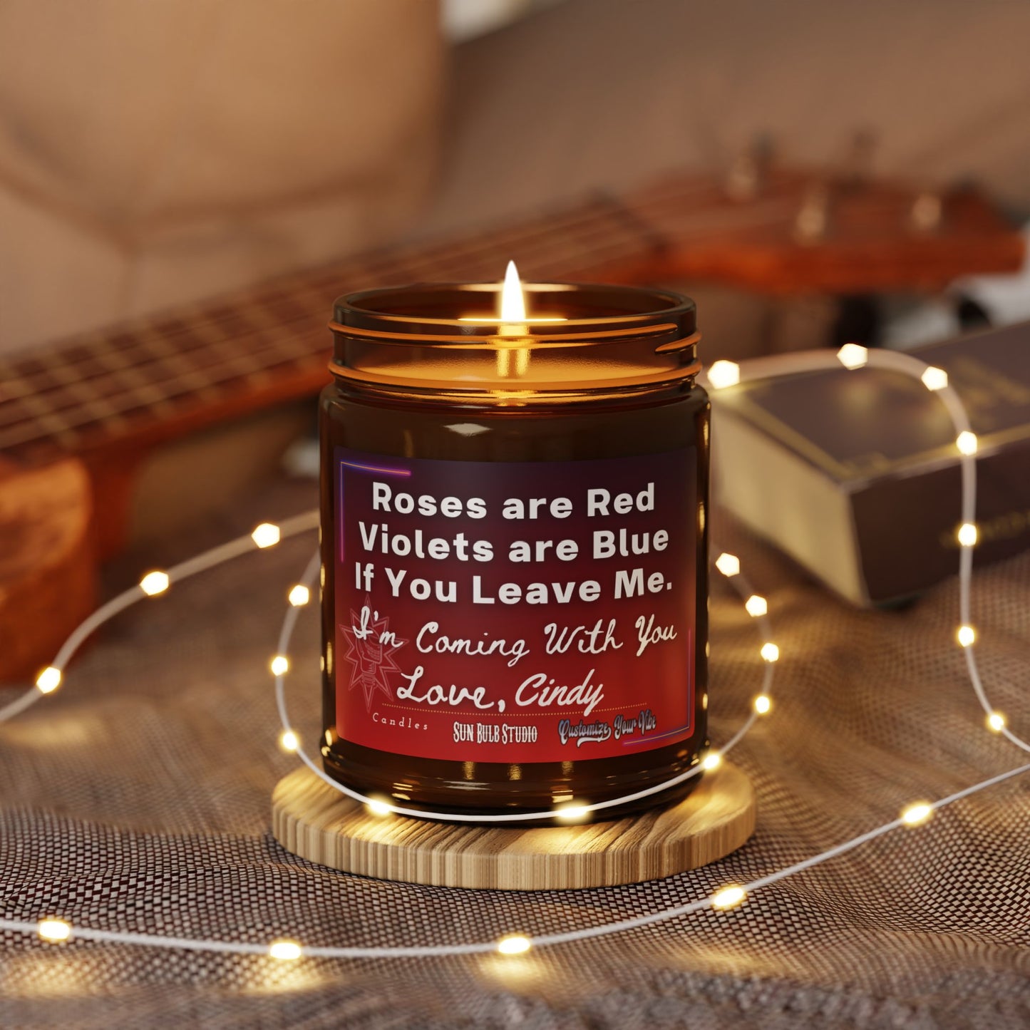 Customize Your Vibe™ Personalized Candle – Roses are Red