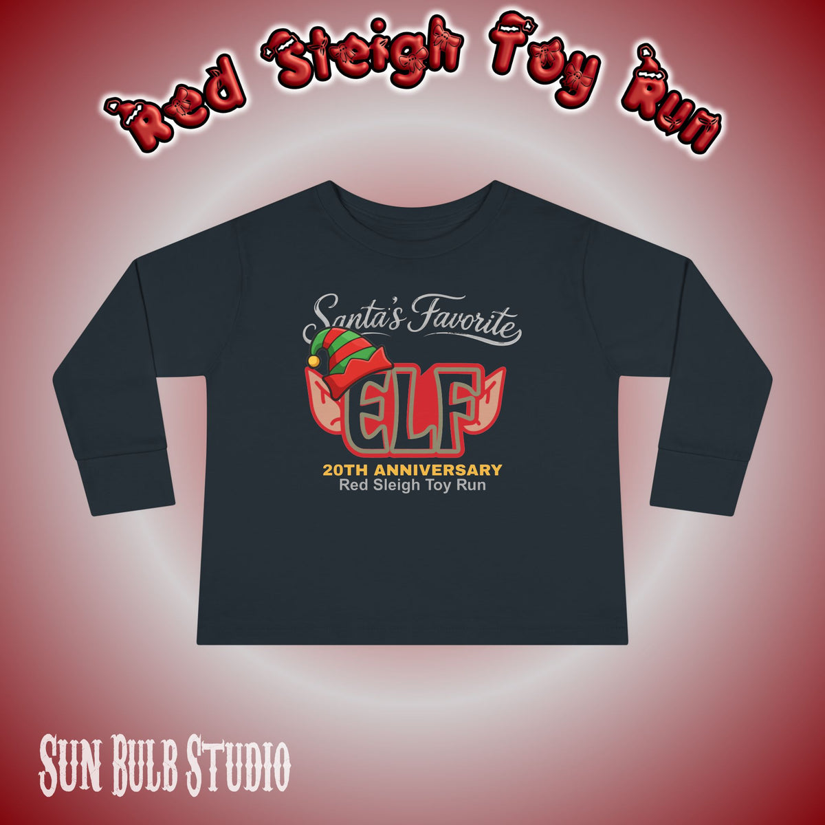 Santa’s Favorite ELF – Red (TODDLER Long Sleeve)