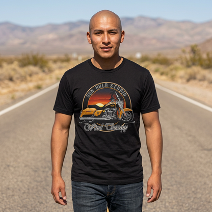 Wind Therapy Vintage Motorcycle T-Shirt | Sunset Ride Graphic Tee