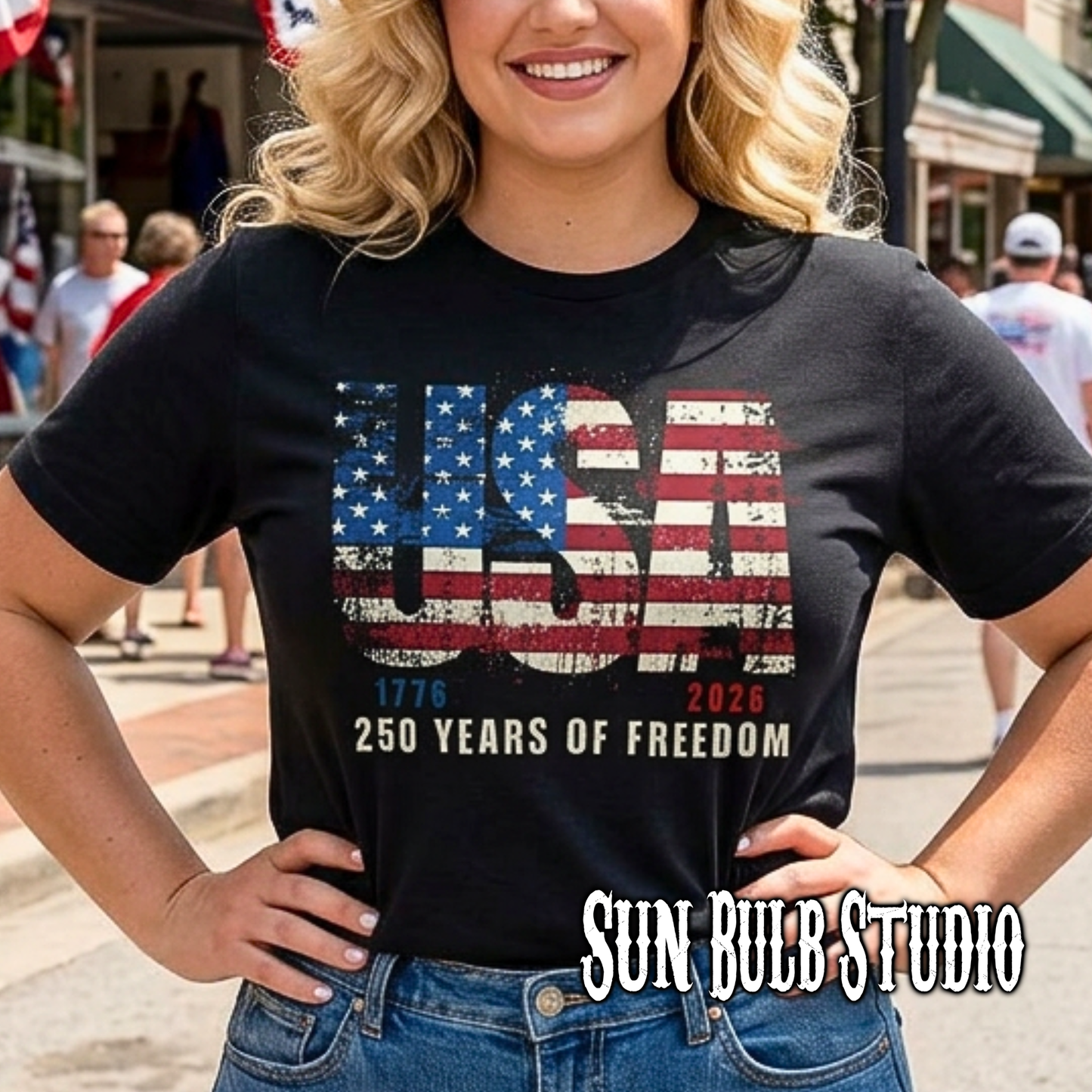 USA – 250 Years of Freedom Patriotic T-Shirt | Vintage Americana Tee