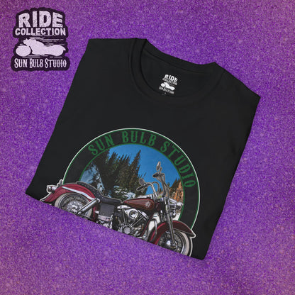 Mountain High Vintage Motorcycle T-Shirt | Mountain Ride Graphic Tee