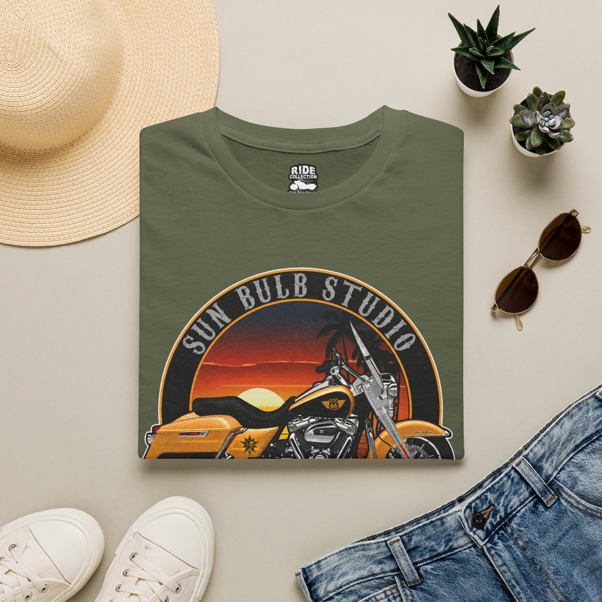 Wind Therapy Vintage Motorcycle T-Shirt | Sunset Ride Graphic Tee