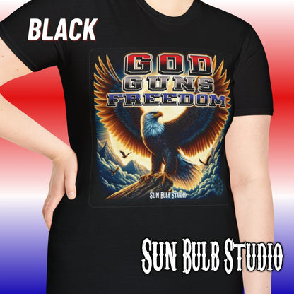God. Guns. Freedom. – Patriotic Eagle T-Shirt