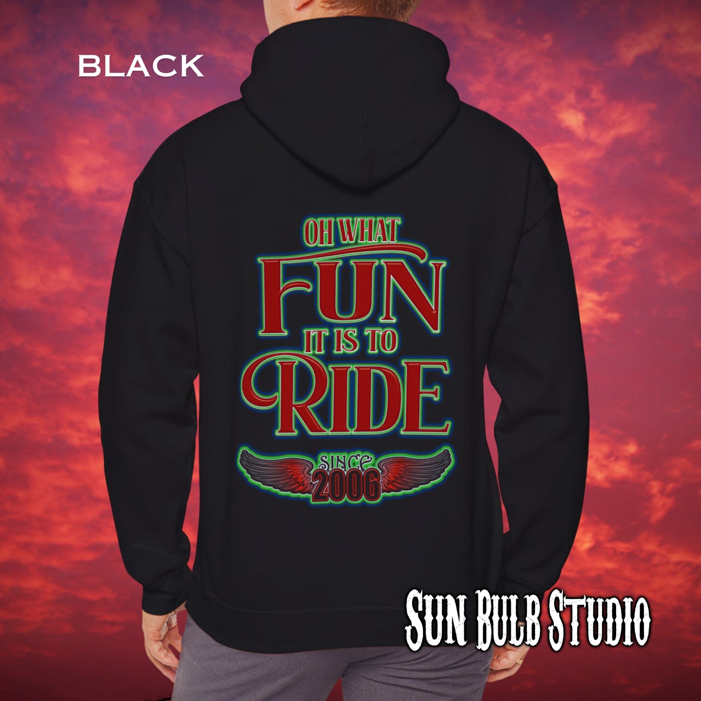 Red Sleigh Toy Run Hoodie – Original Santa Eagle Design