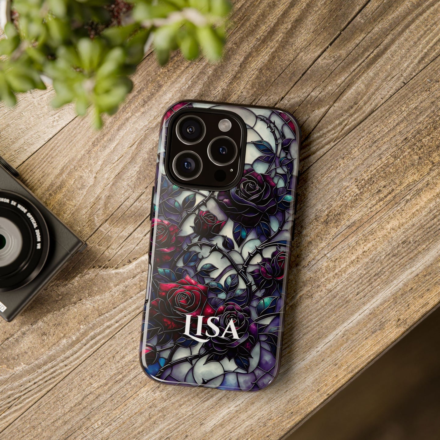 Cathedral Night Roses - Personalized Phone Case