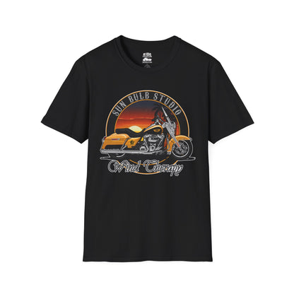 Wind Therapy Vintage Motorcycle T-Shirt | Sunset Ride Graphic Tee