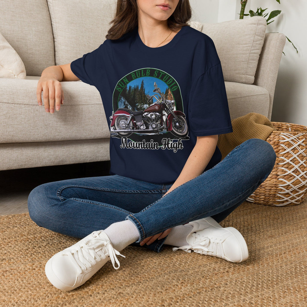 Mountain High Vintage Motorcycle T-Shirt | Mountain Ride Graphic Tee
