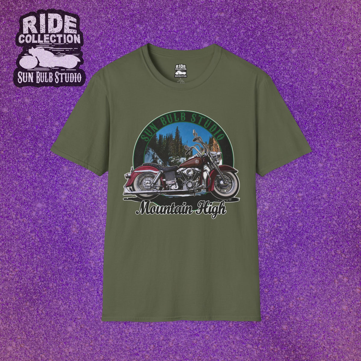 Mountain High Vintage Motorcycle T-Shirt | Mountain Ride Graphic Tee