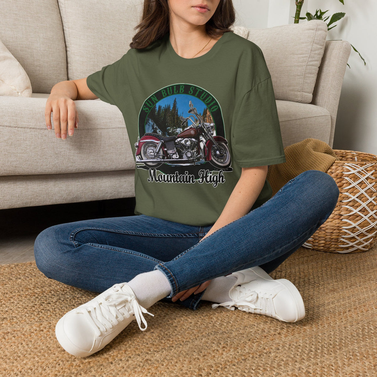Mountain High Vintage Motorcycle T-Shirt | Mountain Ride Graphic Tee