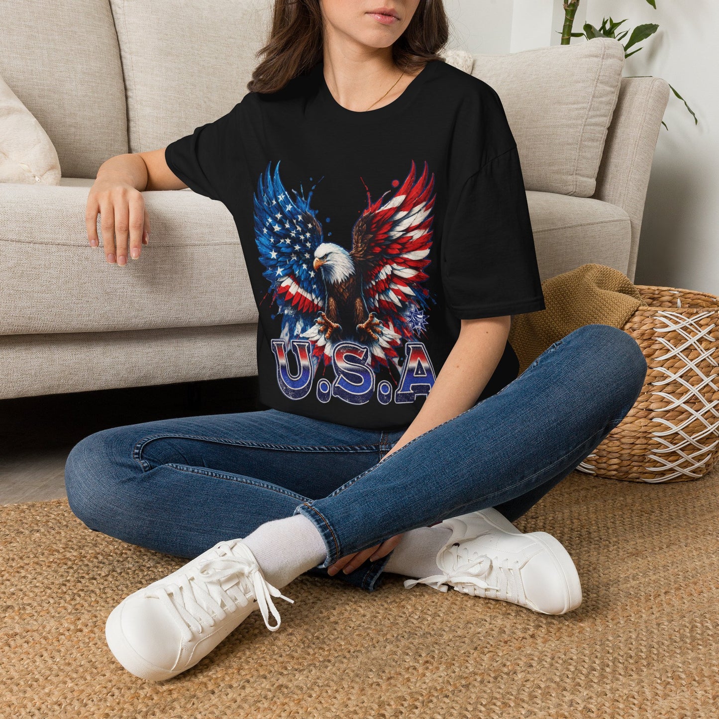 USA Eagle Wings Patriotic T-Shirt | Vintage Americana Graphic Tee