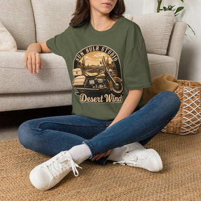 Desert Wind Vintage Motorcycle T-Shirt | Desert Ride Graphic Tee