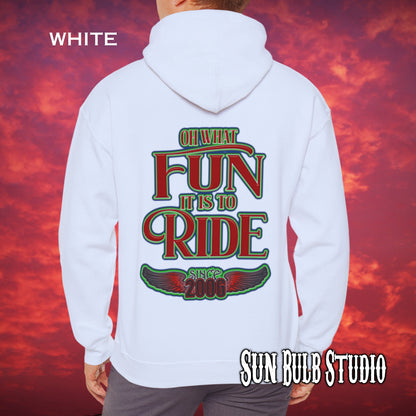 Red Sleigh Toy Run Hoodie – Original Santa Eagle Design