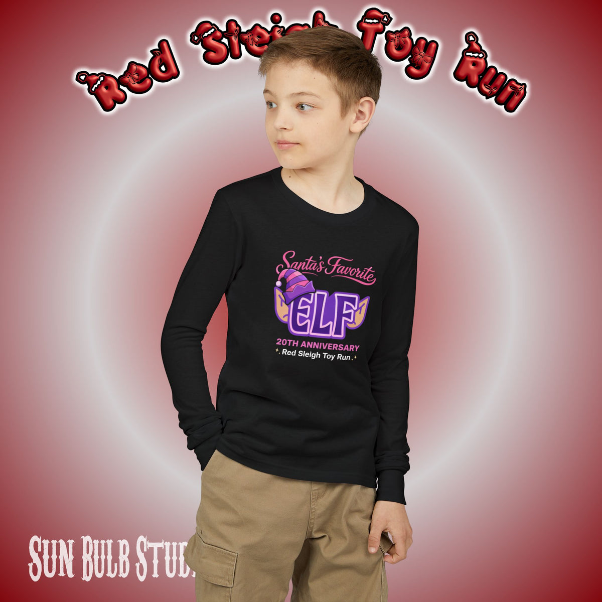Santa’s Favorite ELF – Purple (YOUTH Long Sleeve)