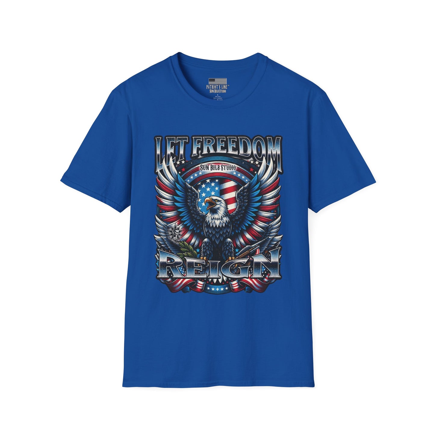 Let Freedom Reign Patriotic T-Shirt | Vintage Americana Eagle Tee