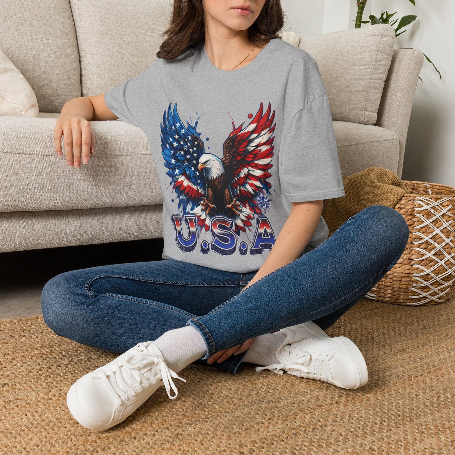 USA Eagle Wings Patriotic T-Shirt | Vintage Americana Graphic Tee