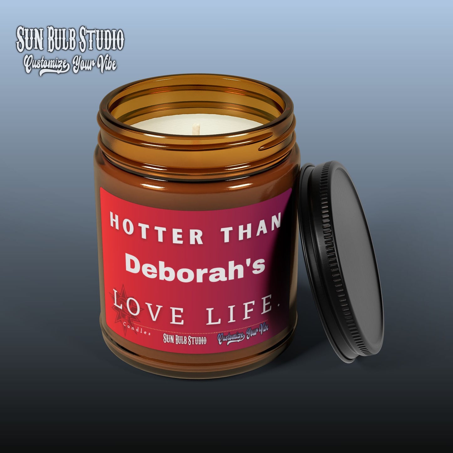 Customize Your Vibe™ Personalized Candle – Hotter Than blank's Love Life