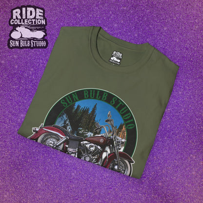 Mountain High Vintage Motorcycle T-Shirt | Mountain Ride Graphic Tee