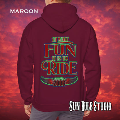 Red Sleigh Toy Run Hoodie – Original Santa Eagle Design