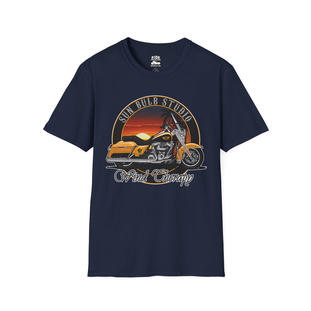 Wind Therapy Vintage Motorcycle T-Shirt | Sunset Ride Graphic Tee