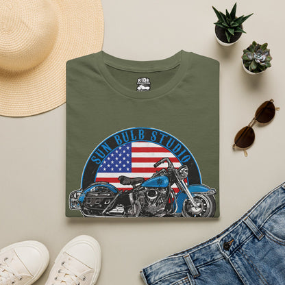 Let the Good Times Roll Vintage Motorcycle T-Shirt | Patriotic Ride Graphic Tee