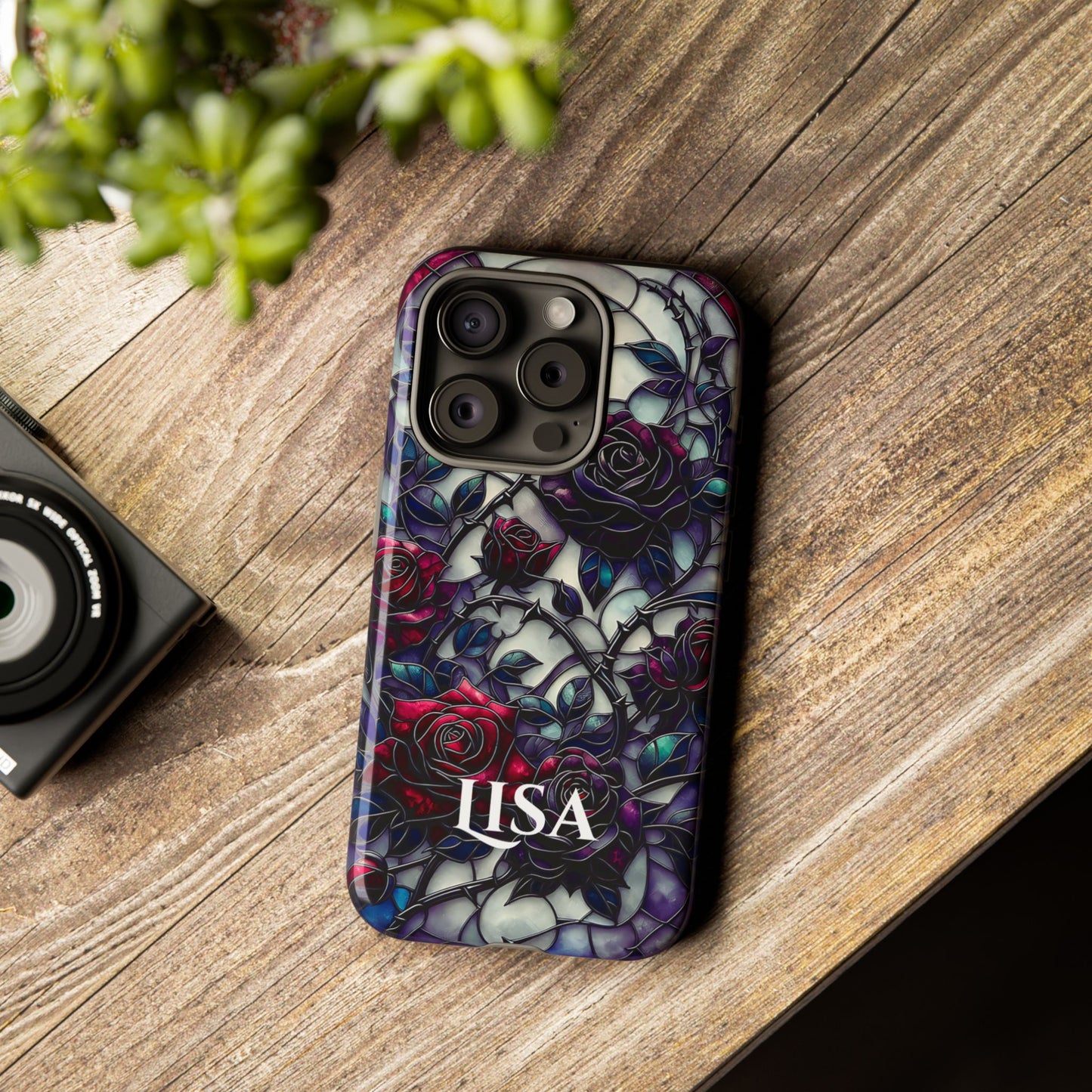 Cathedral Night Roses - Personalized Phone Case
