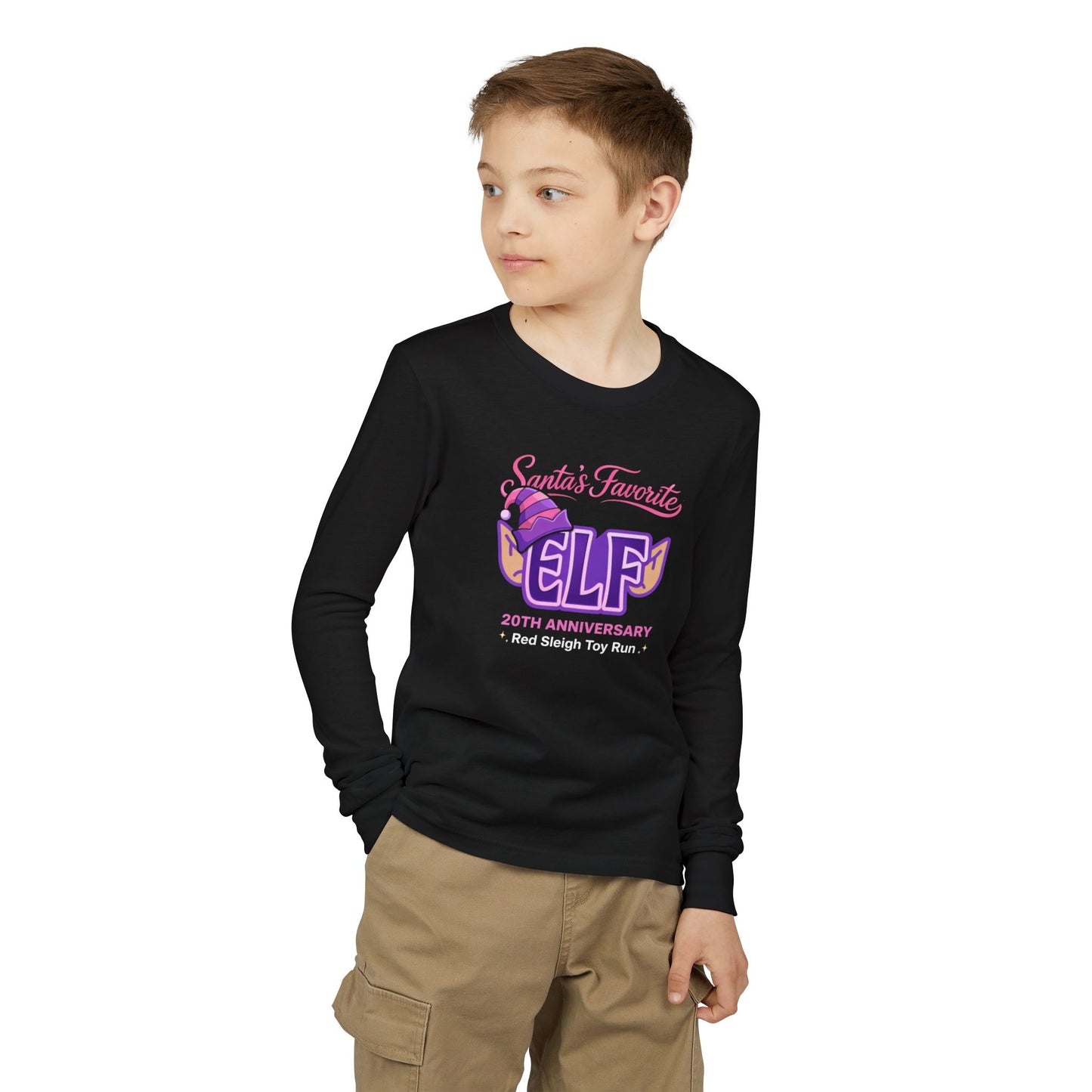 Santa’s Favorite ELF – Purple (YOUTH Long Sleeve)