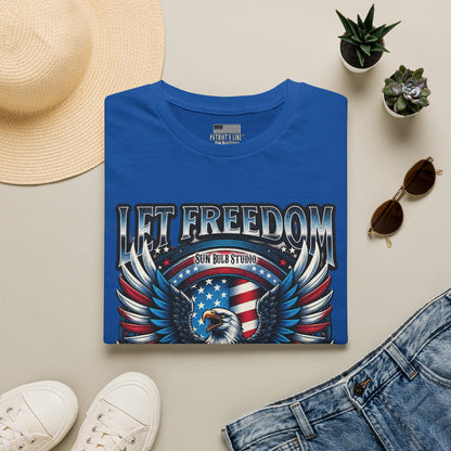 Let Freedom Reign Patriotic T-Shirt | Vintage Americana Eagle Tee
